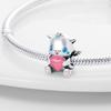 Original Charms Copper Unicorn Pink Heart Beads Fit Bracelet Women Jewelry Making Diy Gift