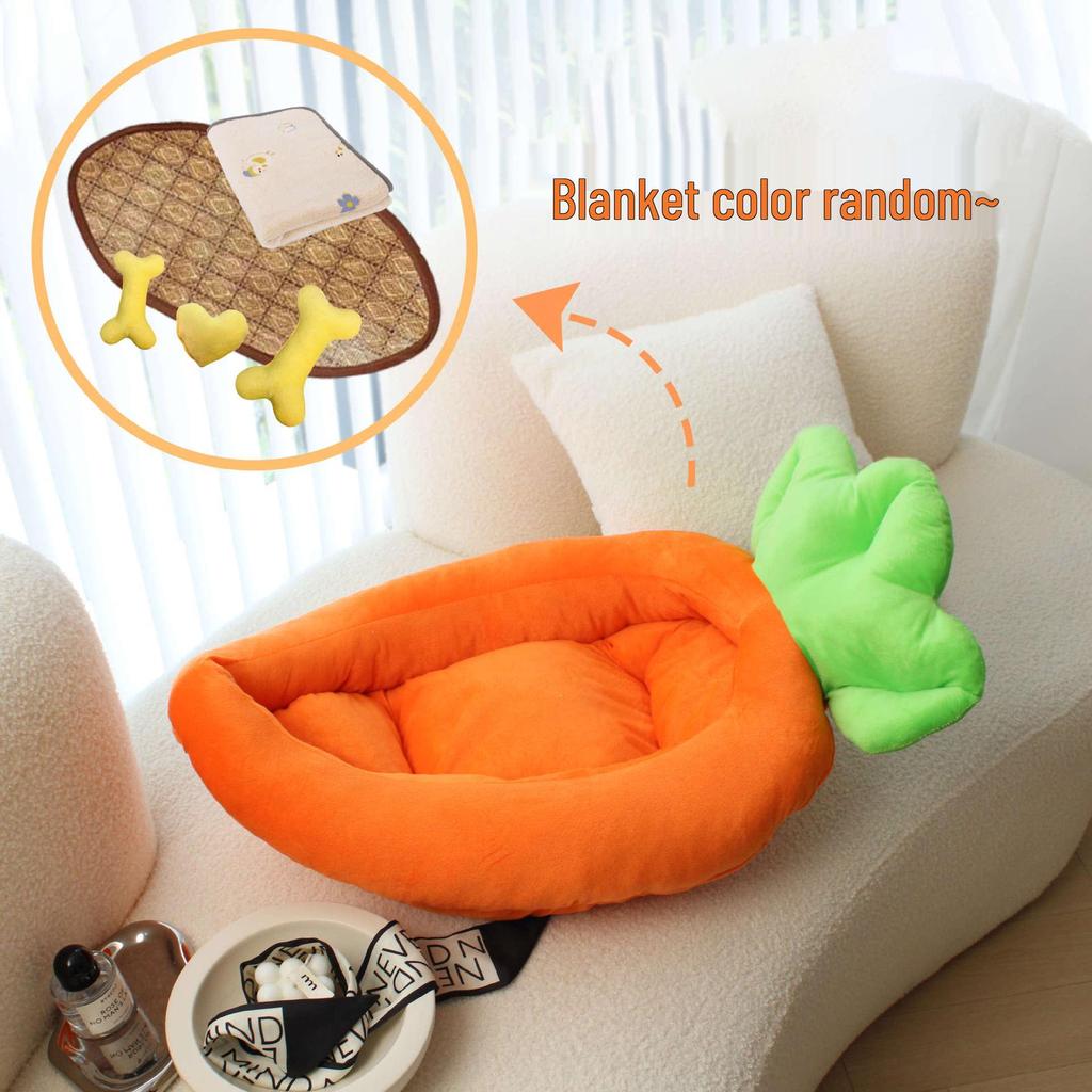 Cartoon Banana Pet Bed Cushion for Cats and Dogs - Winter Warmth