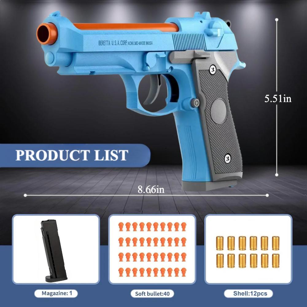 2011SIG17 Shell Ejceting Toy Gun Model Automatic Continuous Firing Soft Bullet Empty Hanging Airsoft Birthday Gifts for Boys