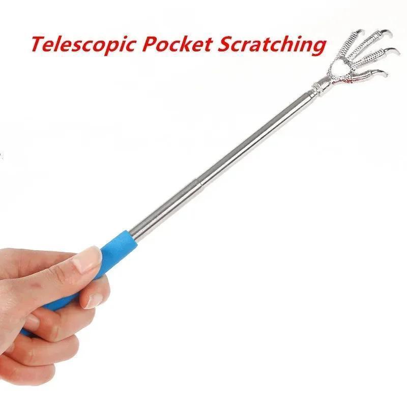 

1 Pcs New Stainless Steel Pen Holder Back Scraper Bear Claw Retractable Pocket Scraping Massage Kit Dust Collector