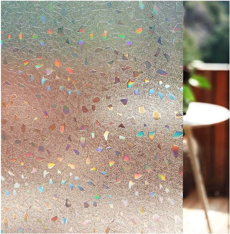 Sichtschutzfolie für Fenster, Regenbogen, 3D-Dekorglas, Vinyl, Buntglas-Aufkleber, statisch haftende Fensteraufkleber, nicht klebende Folien