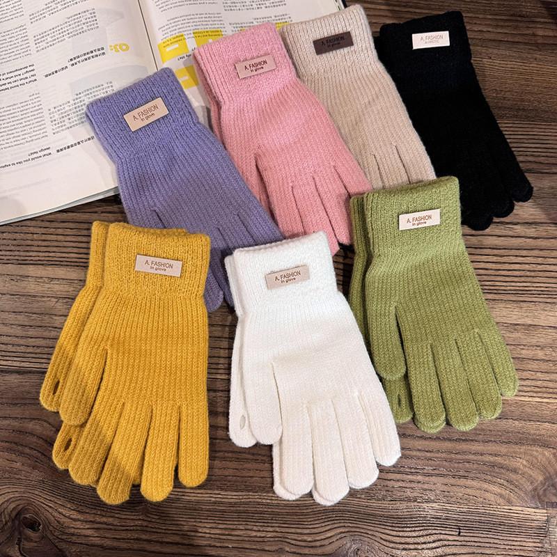 Winter Knit Touchscreen Gloves For Women With Thick Fleece Linings For Cold Weather