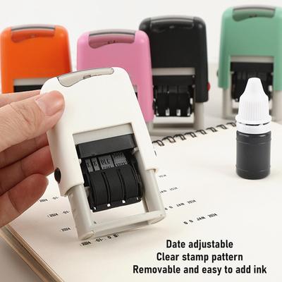 Adjustable Date Stamp Date Stamp 25x2.8mm English Date Clear Imprint Quick Drying Adjustable Self Inking Stamp Self Inking Stamp