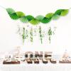Hawaii Forest Green Wedding & Party Decor: Origami Paper Fan Theme
