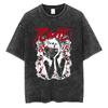 Unisex Washed Vintage Horror Anime Junji Ito Uzumaki Graphic T-shirt Men Women Manga Retro Oversized T Shirt Y2k Casual Cotton T-shirts