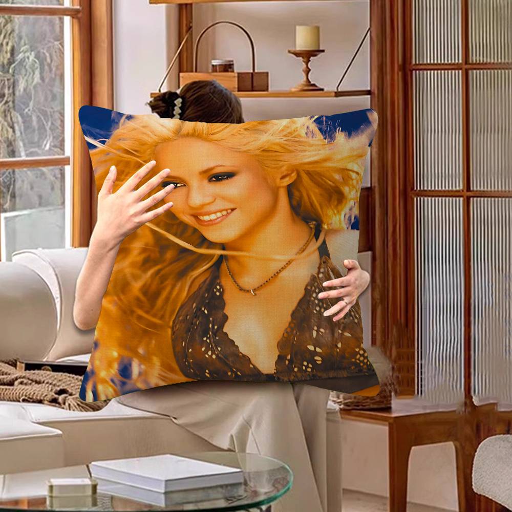 Singer S-Shakira Pillow Covers Cartoon Sofa Decorative Home Double-Sided Printing Short Plush Cute Cushion Cover