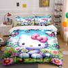 Cartoon Cat, Butterflies, Flowers. Bedding Sets Duvet Cover Sets Duvet Covers Pillowcases(1 * Duvet Cover 2 * Pillowcases Without Duvet Insert)
