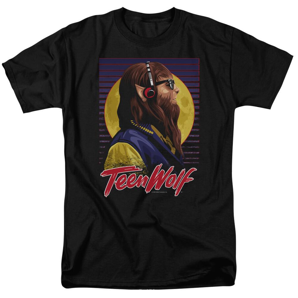 26 Teen Wolf Headphone Wolf T Shirt Mens Licensed Movie Tee Scott Black Unisex T-Shirt M