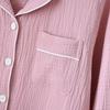 Japanese Couple's Pajamas Set: Plain Cotton, Loose Fit, Unisex, Plus Size, for Spring & Autumn.