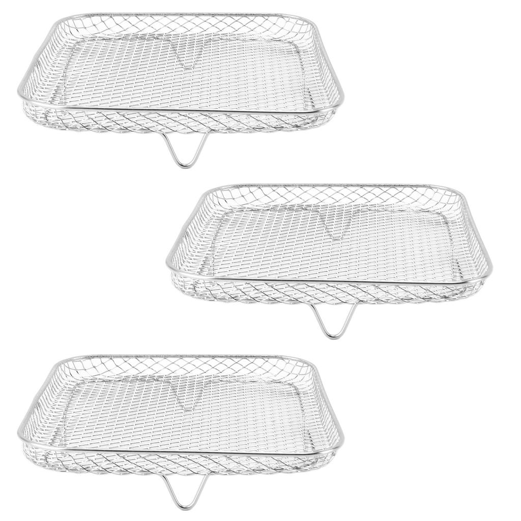 3PCS Fryer Rack Set 304 Stainless Steel Stackable Multi Layer Dehydrator Rack 8 Inch Fryer