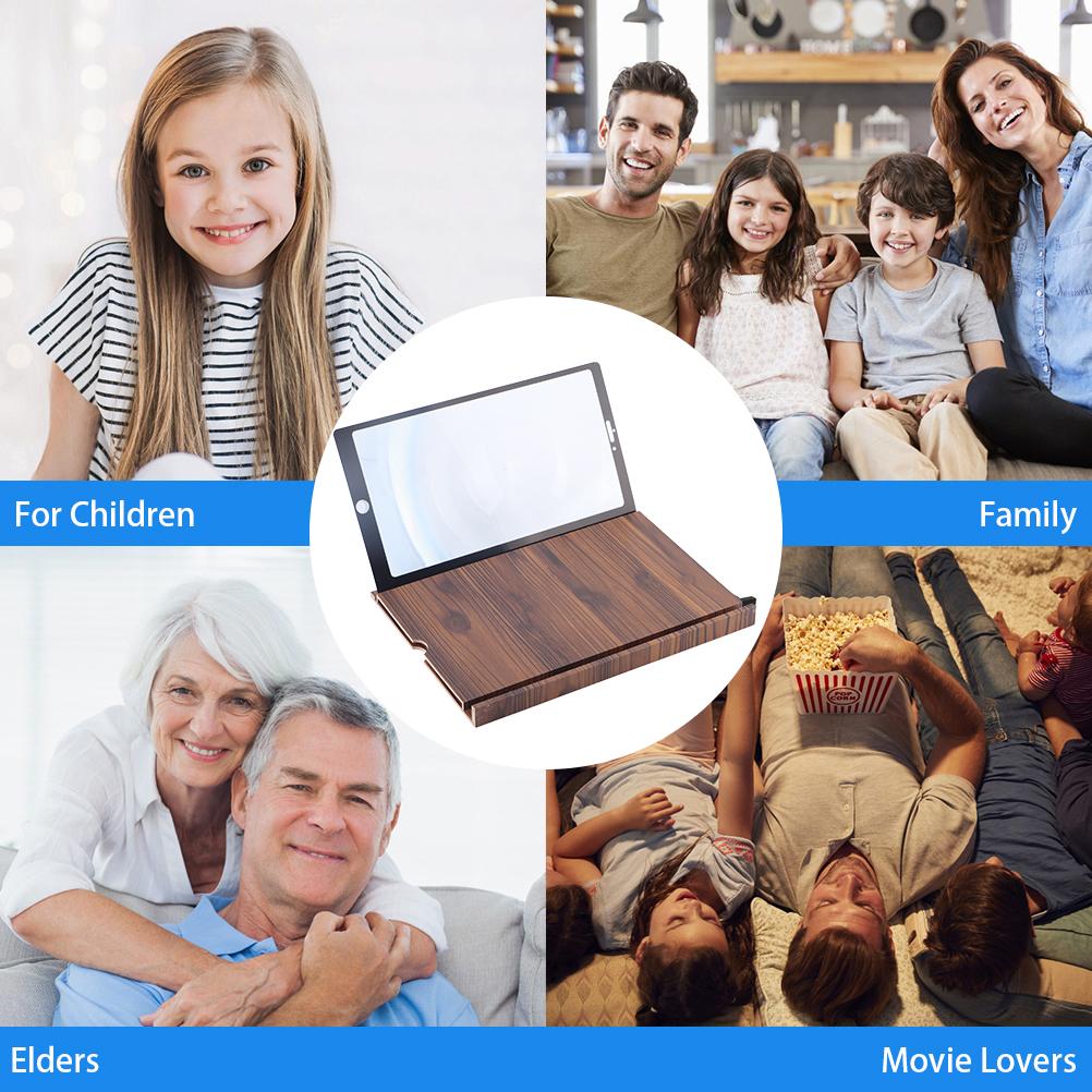 12-Zoll-Bildschirmvergrößerer für Handy Vertikal und Horizontal 3D HD Handy-Vergrößerungsbildschirm Verstärker Handy-Ständer mit