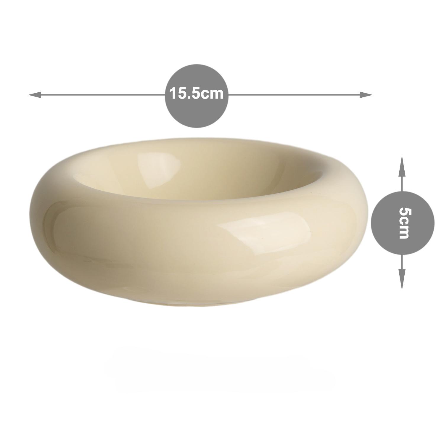 Anti-spill Water Bowls Snack Bowls Ceramic Cat Bowl High Appearance Level Pet Supplies Doughnut Tableware Dudu Cat Food Bowls кремовый