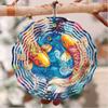 Metal Wind Chime Outdoor Hanging Decor with Koi Fish Mandala Design Soothing Sound Garden Patio Gift for Men Women