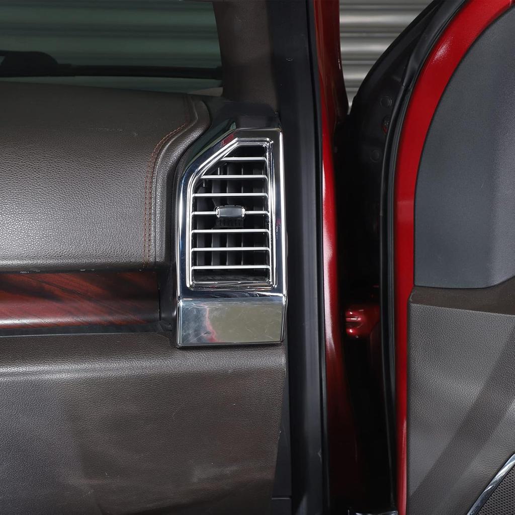 Voodonala for Ford F150 2015-2020 Chrome Dash Side Air Condictioning Outlet Vent Decorative Trim Compatible with Ford F150 2015-2020