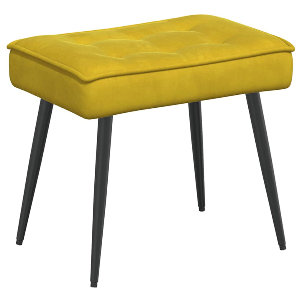 Yellow Velvet Relaxation Armchair with Footstool