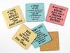 Inkdotpot Set of 6 Drink Coasters Easy Clean 4 Inch Square  Coasters  Cork Base-  Reusable- Funny Bachelor