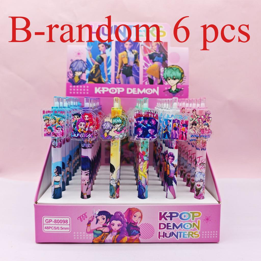 Nuova Penna a Pressione in Acrilico Nera K-pop Demon Hunter Cartoon 0.5mm Alta Bellezza Forniture di Cancelleria per Studenti