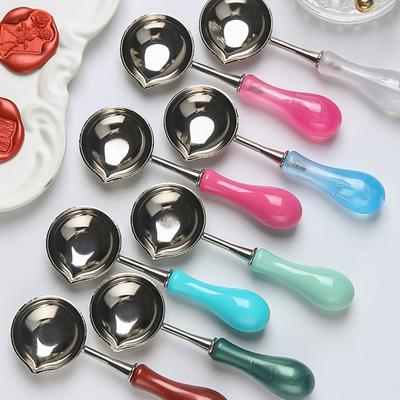 2 st Vaxsigillstämpel Sked Sigillvax Smältsked Värmebeständig Vintage Kuvert DIY Hantverk Bröllopsfest Inbjudningar Vaxstämpel Värmare Sked