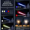 Super Bright 7070 LED Flashlight USB Rechargeable Tactical Zoom Flashlights with Red Yellow White Blue Light Spotlights Torch