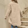 Women Fleece Jacket Long Sleeve Cardigan Sweatshirts Open Front Lapel Outerwears Women'S Winter Jacket Korean Winter Outer