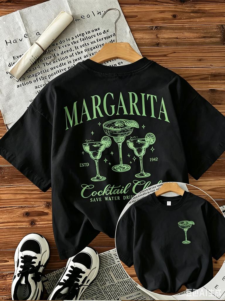 2026 New Unisex Kids Casual Short Sleeve Crew Neck Tshirt Coffee Club Graphic Print Letter Coffee Cup Retro Tshirts