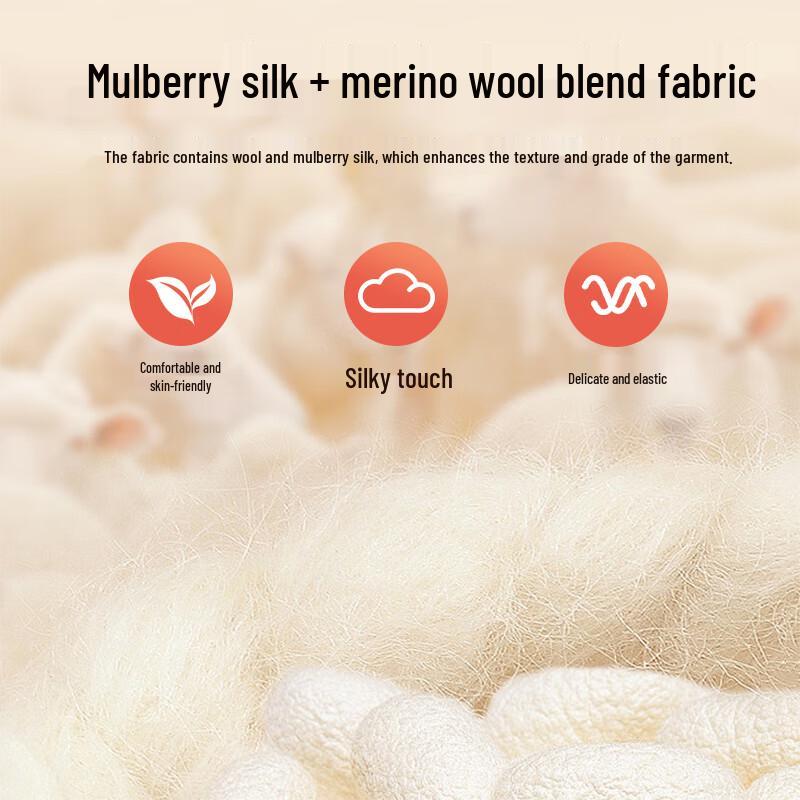 SHANSHAN Men's Autumn Long-Sleeve Merino Blend Polo T-Shirt