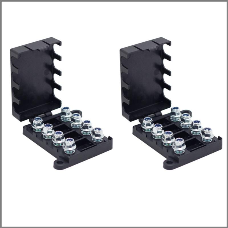 4-Way Fuse Block Heavy Duty 4-Circuit Midi Anl Fuse Holder With Cover Automotive Power Distribution Box For Car Boat Rv Truck