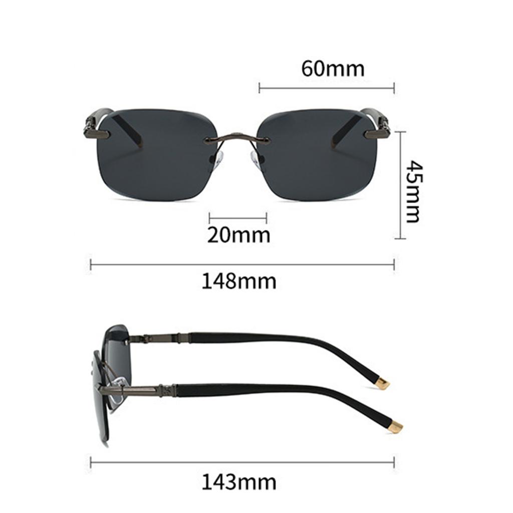 New Fashion Rimless Trim Men's Sunglasses Outdoor Cycling Driving Sunscreen UV Sunglasses.