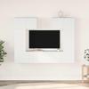 Vidaxl 6-Cz. Set di Mobili TV, Bianco, Materiale a Base di Legno