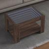 VidaXL Coffee Table with LED Brown Oak 73x53x45 Cm Engineered Wood, Side Table, Living Room Table, Side Table, 847552