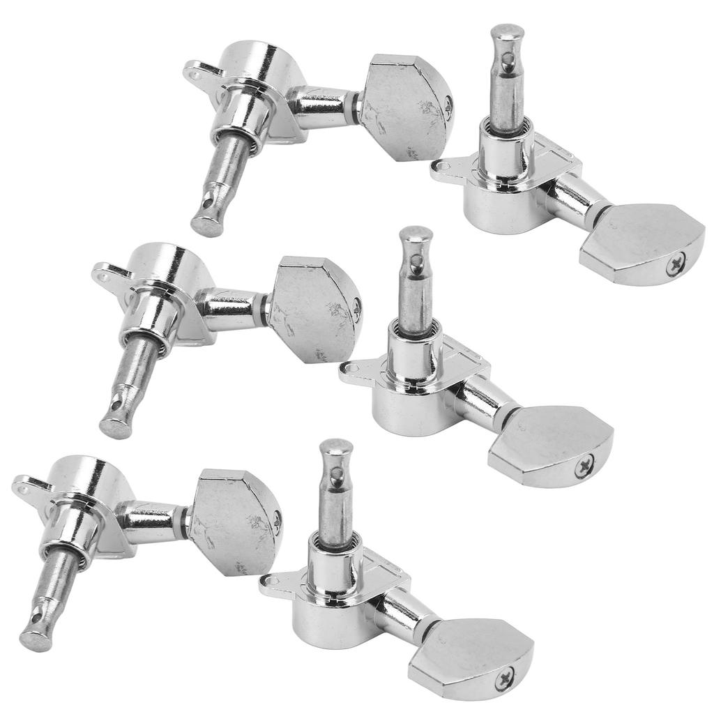 Stimmschlüssel für Gitarrensaiten, vollständig geschlossen, quadratischer Kopf, Stimmknöpfe mit Schrauben, Muttern, Unterlegscheiben, Teile, Silber