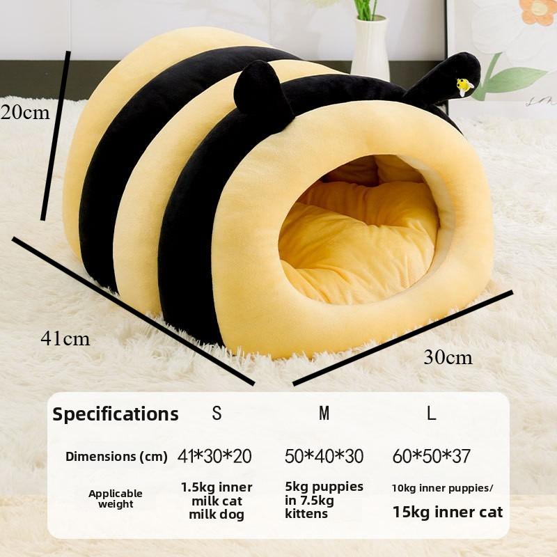 Beehive Pet Bed Winter Warm Cat House Cute Dog Bed Enclosed Slip Resistant Cozy Cat Cave Dog House Mascotas Cat Tent Pet Items