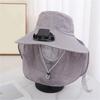 USB Chargeable Fan Hat With Cooling Fan And Adjustable Wind Speed Neckflap Fishing Hat For Women Men Outdoor Use