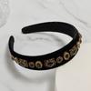 LALA Jeweled Velvet Hairband - Black