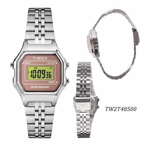 TIMEX Classic Digital Mini Watch, Gold, Black and Silver, with Bracelet, TW2T48500, TW2T48500 F