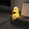 Novelty Dorm Room Decor Halloween Ghost Lamp Cute Middle Finger Ghost/Reading Book Night Light Funny Vinyl Ornament Spooky Figurine for Tabletop,