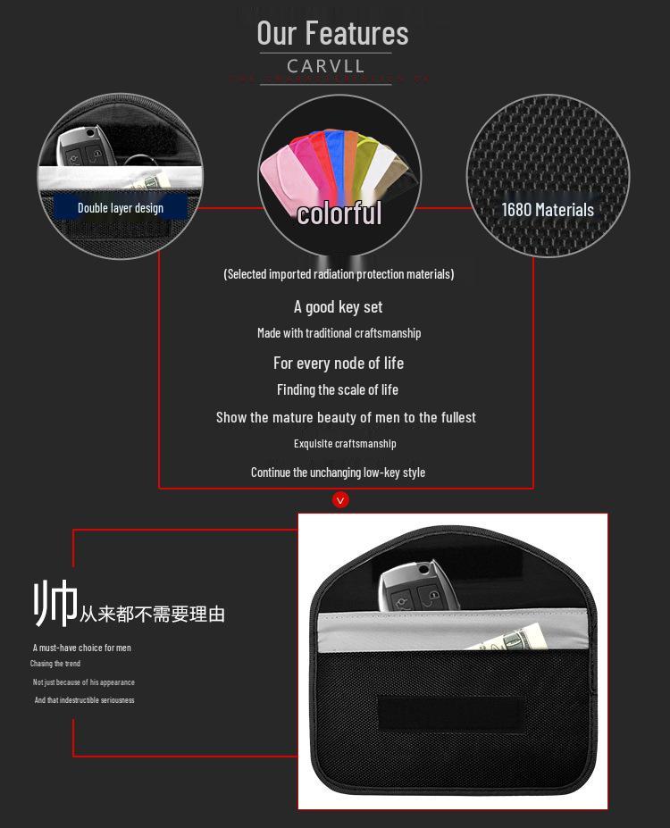 Mobile & Key Signal Shielding Bag - Anti-Radiation, RFID Blocking, Card Holder
