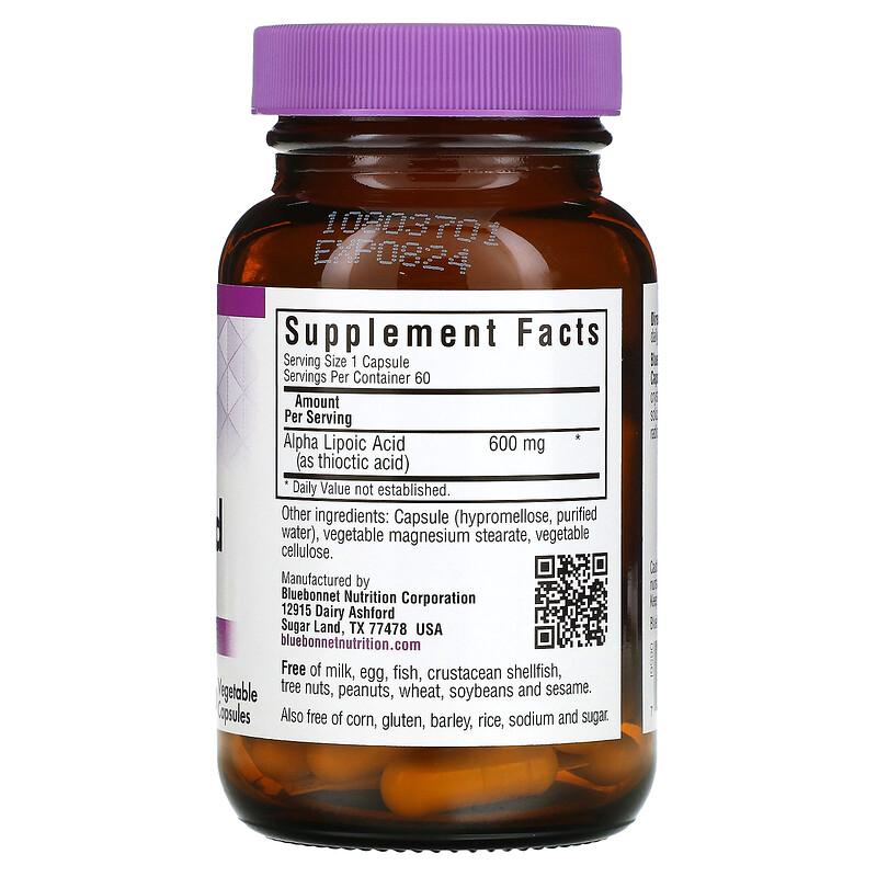 Alpha Lipoic Acid, 600 Mg, 60 Vegetable Capsules