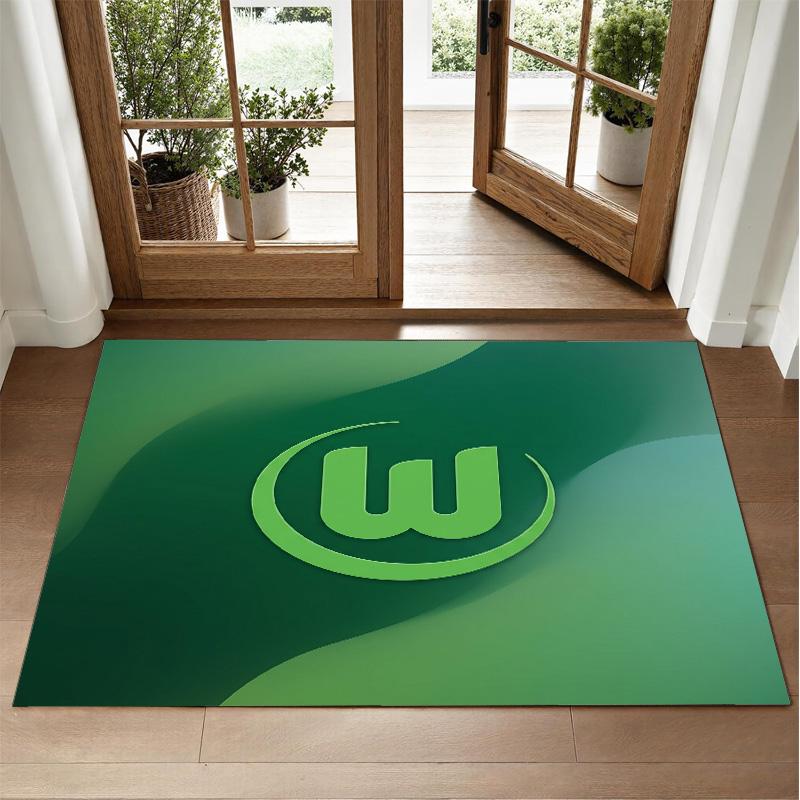 VfL Wolfsburg FC Design Crystal Velvet Rug Soft Decorative Mat for Bedroom Entrance