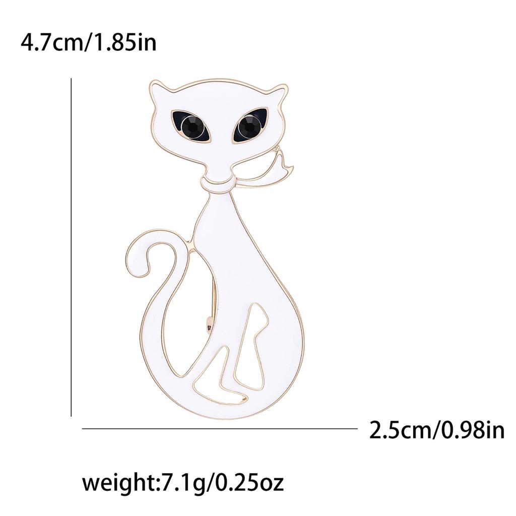 Emaille-Katzenbroschen für Frauen, Unisex, Strass, Tier-Anstecker, Bankett, Party, Rucksack, Geschenke, Schmuck, Zubehör