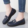 Women Simple Gold Loafers Leather Driving Moccasins Comfort Flats Black Casual Slip On Plus Size Black Shoes