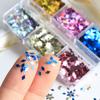 6 Grids Holographic Rhombus Nail Sequins Decoration DIY Nail Design Supplies, for Nail Art Supplies for Women and Girls Decoration Parts