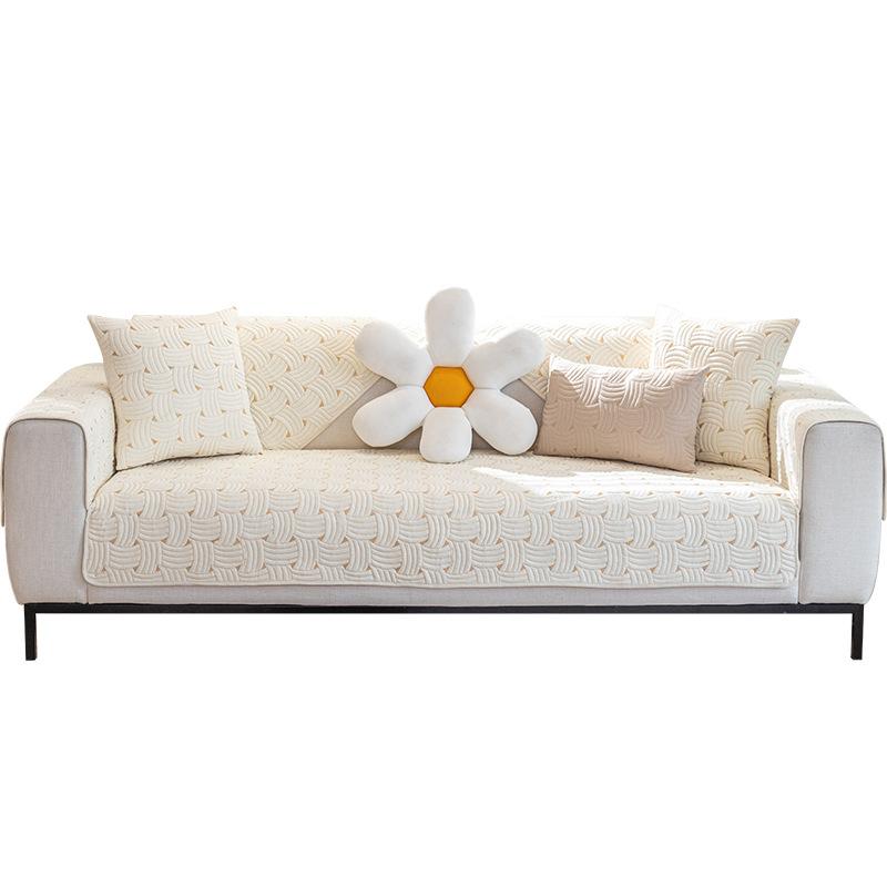Cotton Sofa Cushion Four Seasons Universal Seat Cushions Cover Cloth Simple Modern Non-Slip Seat Cushion Fabric 100% Cotton Sofa Cover Cover