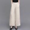 Women's High Waist Wide-Leg Cotton Linen Pants - Slimming, Lightweight, Summer Casual Style
