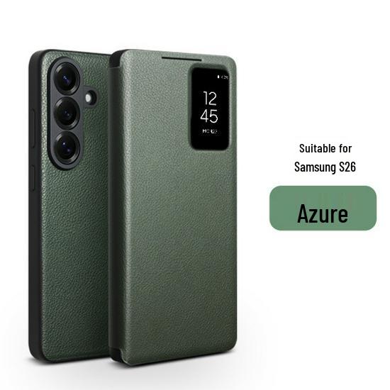 Chali Leather Flip Case with Smart Window for Samsung S26 Ultra