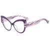 Oversize Cat Eye Reading Glasses Stylis Color Blocking Design Green Glasse Chic Leopard Print Eyeglasses Fashion Line Adorn