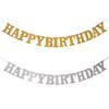 Glitter English Letters Happy Birthday Flag Happy Birthday Latte Banner Customization