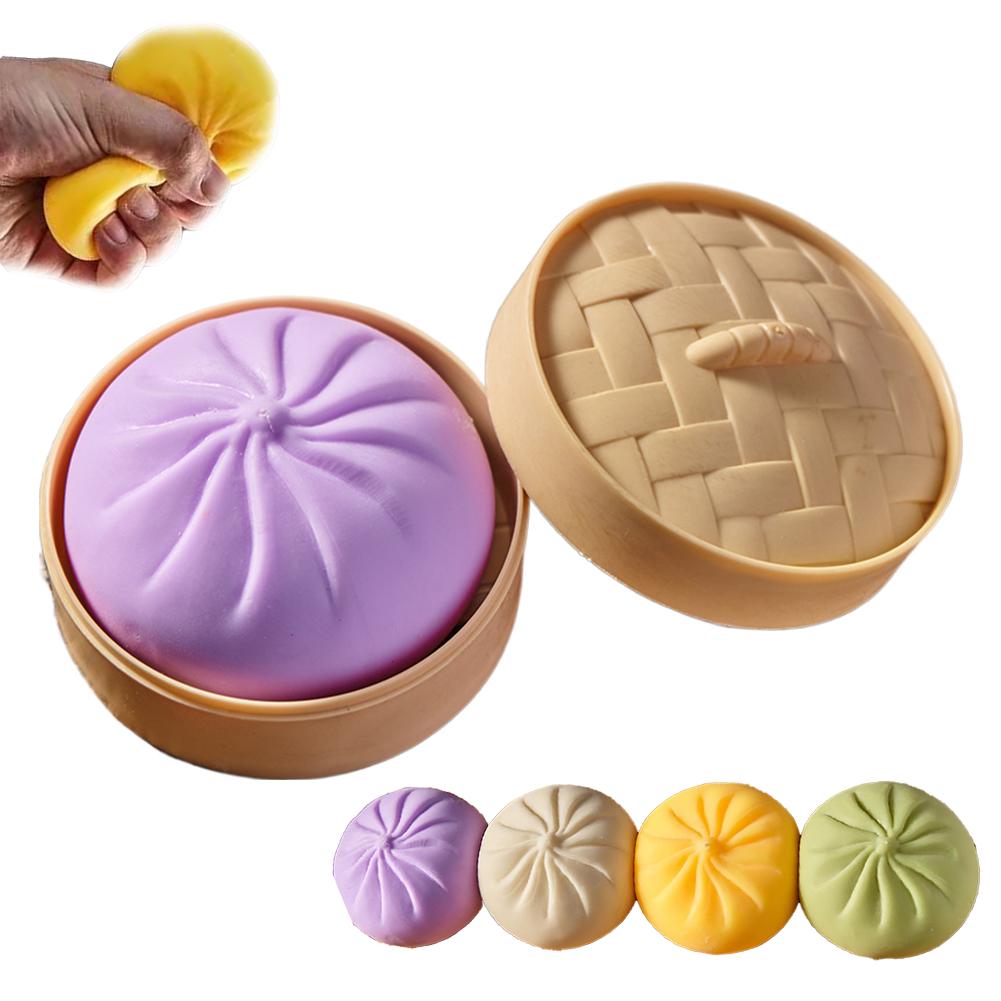 Bolas Antiestrés de Empanadillas de Colores Juguetes Sensoriales Fidget Comida de Simulación Empanadillas con Vaporizador Bola de Masa para Apretar Regalos