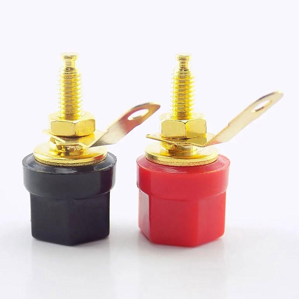 1Set Gold Plated Banana Plug Socket 4mm Audio Connector Speaker Adapter Terminal Amplifier Video