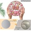 2D Flat, 1pc Charming Pink Sweet World Christmas Candy & Gingerbread Round Metal Wall Art, Festive Aluminum Sign with Candy Canes, Snowflakes
